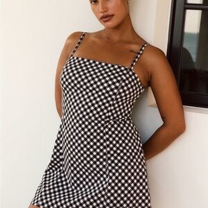 Abercrombie & Fitch Black and White Gingham Mini Dress